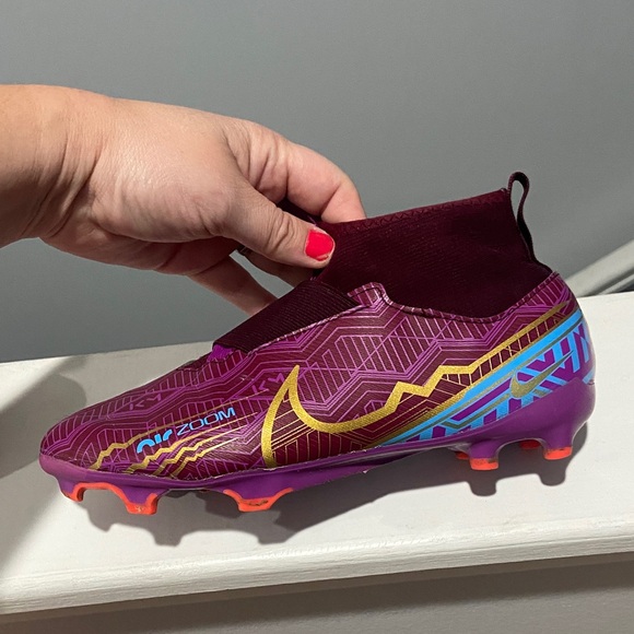 Nike Zoom Mercurial Cleats in Maroon and Gold Unisex Size 5 Soccer Cleats - Picture 10 of 14